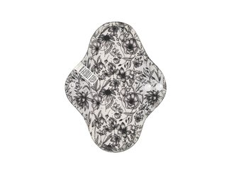 Slipová vložka (PUL) - Květy black and white, černý velur (kojenecký plyš)