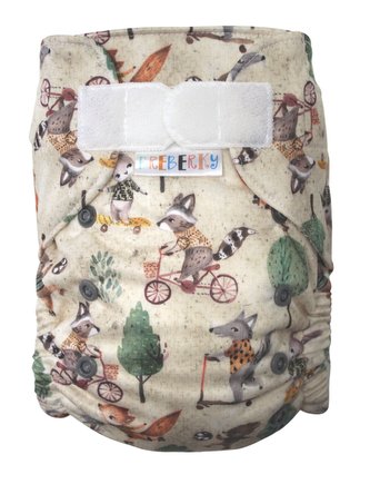 BIO Bambusová kapsová plenka (M) - Vlk na koloběžce SZ