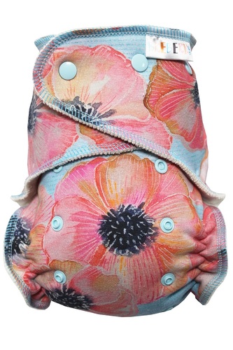 BIO Kalhotková plenka s GOTS (M) - Akvarelové květy PAT