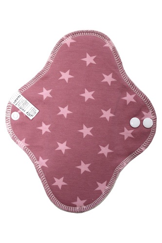 BIO Denní vložka (Bavlněný úplet) - Hvězdičky růžové & přírodní bambusovo-biobavlněné froté