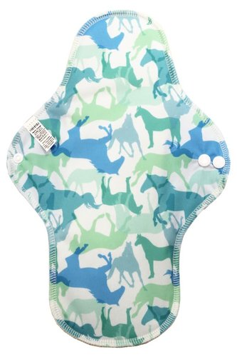 XL vložka (PUL) - Divocí koně, sv. modrý velur (kojenecký plyš)