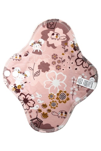 BIO Denní vložka (Bavlněný úplet) - Kamarádky myška a želva & přírodní bambusovo-biobavlněné froté