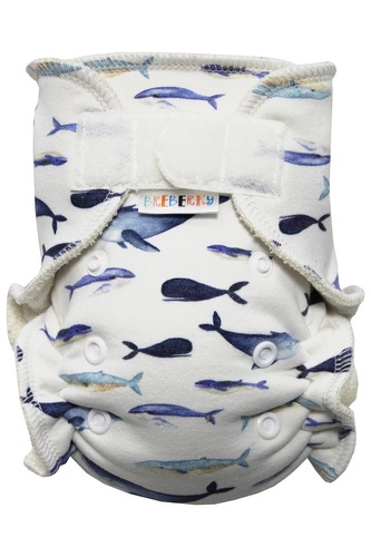 BIO Kalhotková plenka (S) - Kytovci SZ, bílé patentky