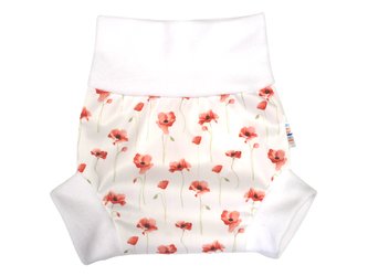 Natahovací svrchní kalhotky PUL - Mák ohníček__VELIKOST:M (7-11kg)