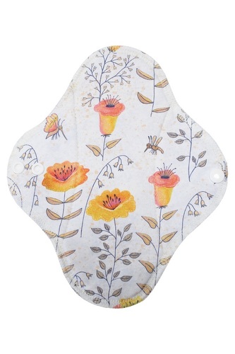 BIO Denní vložka (Bavlněné froté s PUL) - Včelí louka (biobavlněný úplet s GOTS)