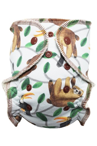 BIO Kalhotková plenka s GOTS (S) - Lenochod a tukan PAT