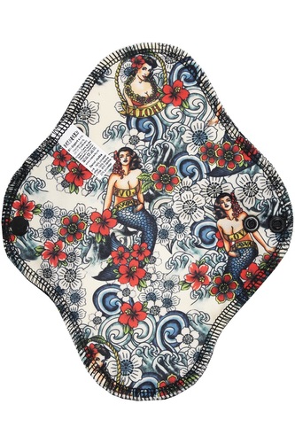 Denní vložka (PUL) - Mořská diva, černý velur (kojenecký plyš)