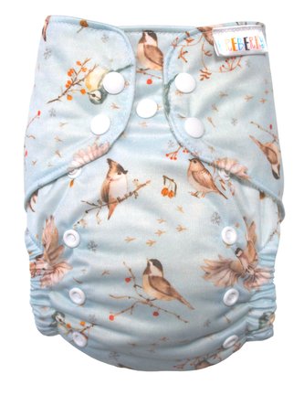 BIO Bambusová kapsová plenka (M) - Ptáčci u jeřabin PAT