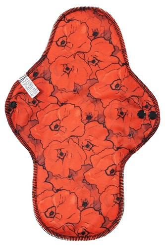 XL vložka (PUL) - Vlčí máky, černý velur (kojenecký plyš)