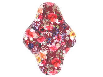 BIO Noční vložka (Bavlněné froté s PUL) - Květy bobulí (biobavlněný úplet s GOTS)