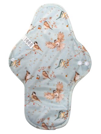 BIO XL vložka (PUL) - Ptáčci u jeřabin & přírodní bambusovo-biobavlněné froté