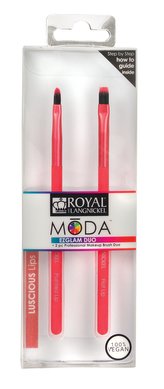 Royal & Langnickel MŌDA™ PRO MAKEUP BRUSH EZGLAM DUO LUCIOUS LIPS DVOJICE ŠTĚTCŮ NA RTY