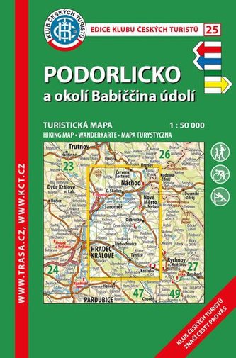 KČT 25 Podorlickoa okolí Babiččina údolí 1:50 000/turistická mapa