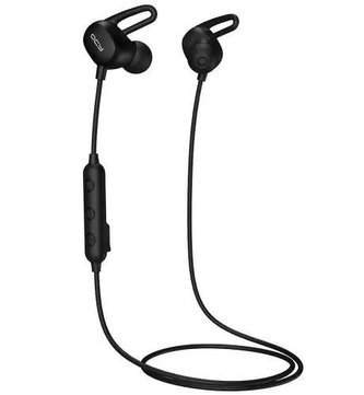 QCY - E2, sportovní bluetooth sluchátka do uší s ovladačem a mikrofonem, černá