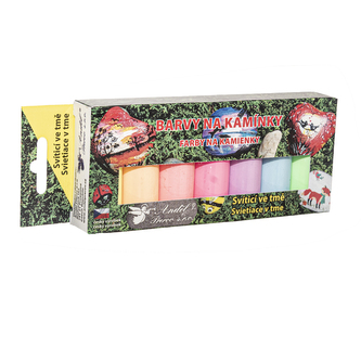 Barvy akrylové na kamínky svítící ve tmě 7x15 g