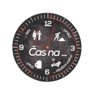 Hodiny nástěnné dřevo Čas na... pr. 34 cm