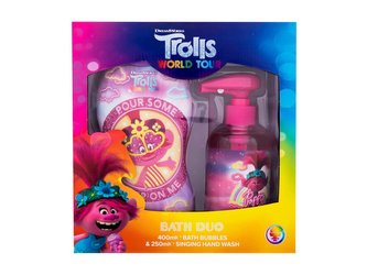 DreamWorks Trolls pěna do koupele Pour Some Glitter On Me 400 ml + mýdlo na ruce Singing Poppy 250 ml