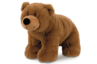 Medvěd hnědý plyš 17x30cm plněný kuličkami 0m+