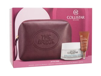 Collistar Pure Actives pleťový gel Pure Actives Hyaluronic Acid Ceramides Aquagel 50 ml + oční gel Pure Actives Hyaluronic Acid Peptides Eye Contour 5 ml + kosmetická taštička The Bridge