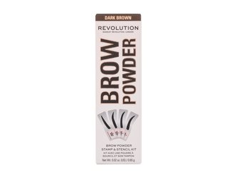 Revolution Pudr na obočí se šablonou (Brow Powder Stamp & Stencil Kit) 0,65 g Odstín Dark Brown woman
