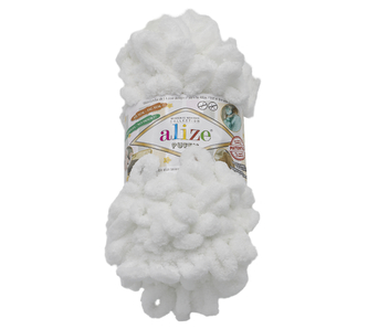 Příze PUFFY - bílá - 100g / 9 m