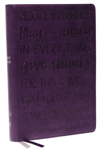 KJV, Large Print Center-Column Reference Bible, Verse Art Cover Collection, Leathersoft, Purple, Red Letter, Thumb Index