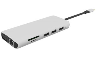 eSTUFF 12-in-1 Triple Display Multifunction USB-C Hub