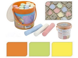 křídy chodníkové (15ks) + PH kbelík