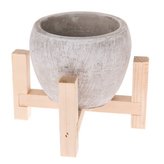 Betonový obal na květináč v dřevěném stojanu, 0/36