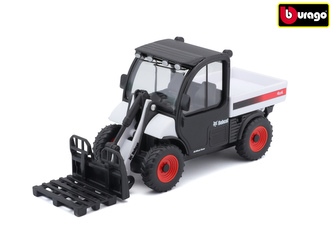 Bburago BOBCAT TOOLCAT 5600 W/ PALLET FORK WHITE & BLACK DIECAST