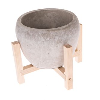 Betonový obal na květináč v dřevěném stojanu, 0/12