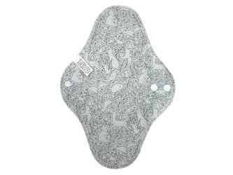 Noční vložka (PUL) - Mentolová zvířátka, šedý velur (kojenecký plyš)