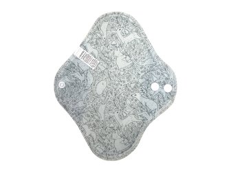 Denní vložka (PUL) - Mentolová zvířátka, šedý velur (kojenecký plyš)