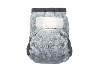 Kapsová plenka (S) - Mentolová zvířátka SZ, šedý fleece