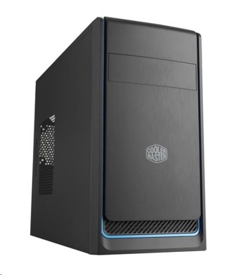 Cooler Master case MasterBox E300L, modrý rámeček, Micro-ATX, 2x USB 3.0, bez zdroje