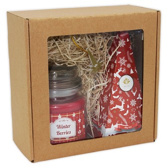 HOME ELEMENTS Vánoční vonný set Winter Berries 1:Vonná svíčka a čaj
