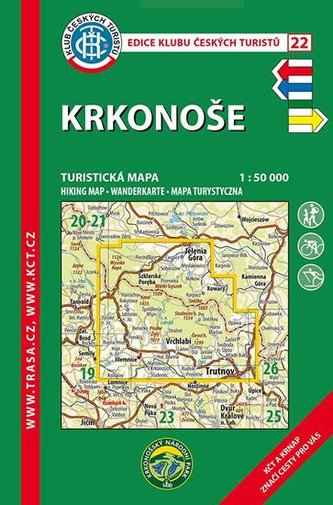 KČT 22 Krkonoše 1:50T Turistická mapa