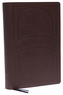 KJV, Large Print Center-Column Reference Bible, Verse Art Cover Collection, Genuine Leather, Brown, Red Letter, Comfort