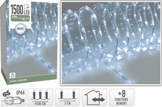 Vánoční světelný řetěz studená bílá 1500 LED / 45 m