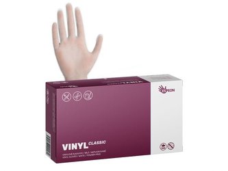 Rukavice jednorázové VINYL CLASSIC pudrované L, bílé