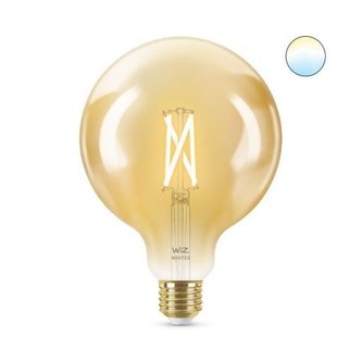 8718699786816 WiZ žárovka filament amber E27 G125 6,7W 640lm 2000-5000K, stmívatelná