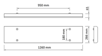 Přisazené svítidlo MODUS LLX G13 2x22W LED 1200 AL, hliník