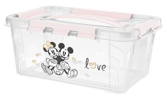 Domácí úložný box "Mickey & Minnie", Pastelová růžová S