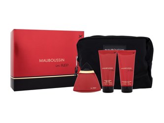 Mauboussin Mauboussin in Red parfémovaná voda 100 ml + sprchový gel 100 ml + tělové mléko 100 ml + kosmetická taštička