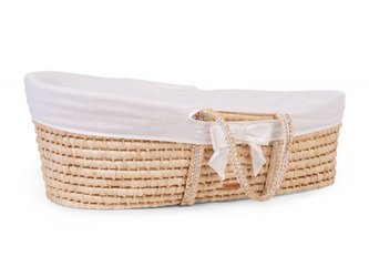 Košík pro miminko Natural + matrace + potah Jersey Off White