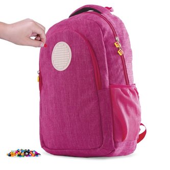 PIXIE CREW studentský batoh RŮŽOVÝ s kulatým panelem