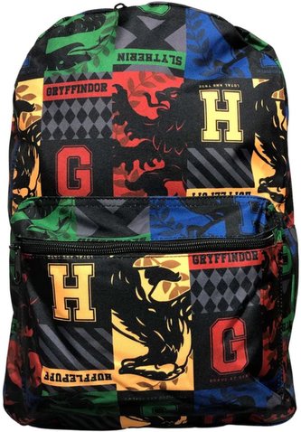 Batoh Harry Potter: Školní koleje (objem 14 litrů|30 x 40 x 12 cm) černý polyester