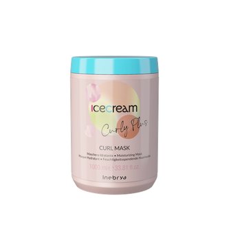 Inebrya Ice Cream Curly Plus Curl Mask hydratační maska na kudrnaté, vlnité nebo vlasy po chemické trvalé 1000 ml