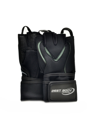 Best Body nutrition - Fitness rukavice Top grip šedé - velikost L