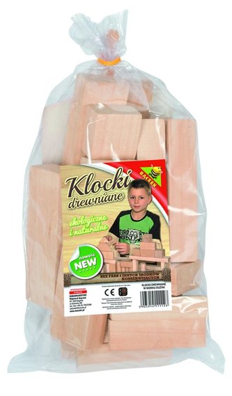 Klocki drewniane w worku małym